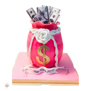 Money bag cake